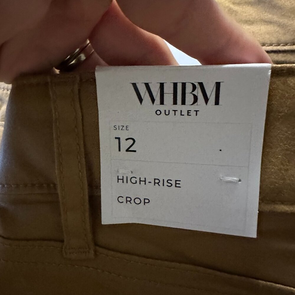 NWT White House Black Market High Rise Utility Crop Pant 12 Toasted Coconut - Picture 4 of 9
